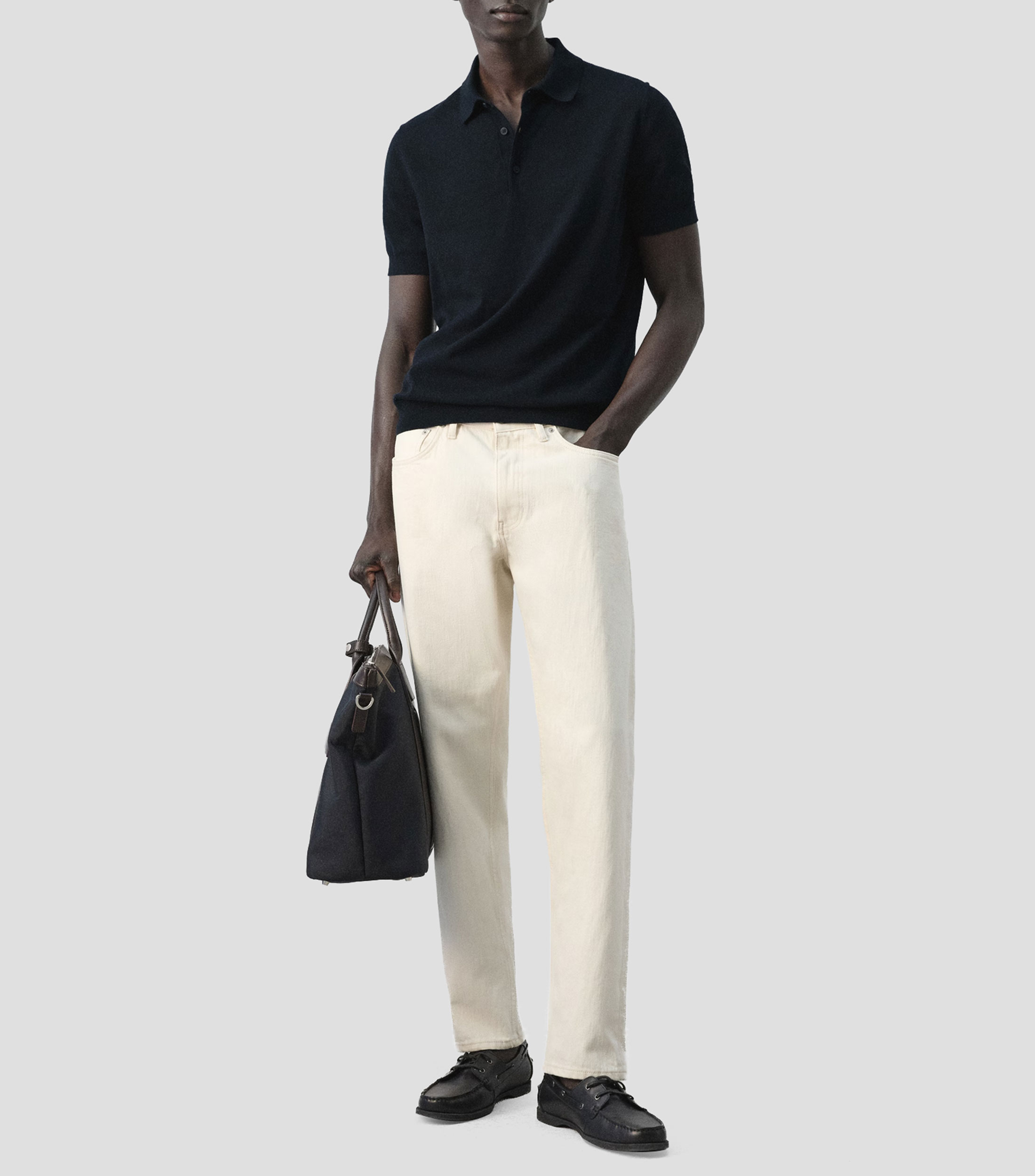 Playera polo manga corta lisa Hombre